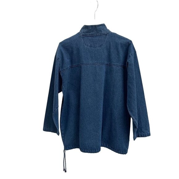 Lee Valley Ireland Men's Blue Denim Pullover Jacket Zipper Pockets Drawstring L - Picture 3 of 13
